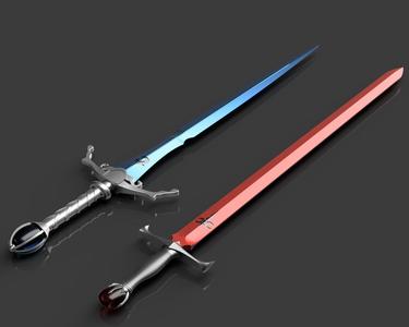 Brisingr and Zar-roc Swords - Inheritance Series - Eragon 3D Model Collection