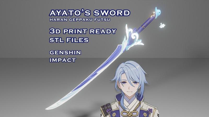 Ayato Sword Genshin Impact Haran Geppaku Futsu Print Ready