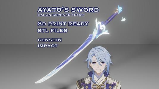 Ayato Sword Genshin Impact Haran Geppaku Futsu Print Ready