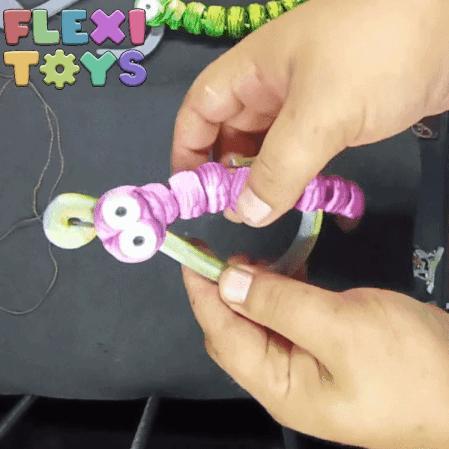 CUTE FLEXI PRINT-IN-PLACE WORM ON HOOK