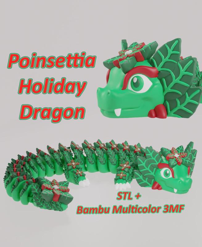 Poinsettia - Articulated Holiday Dragon