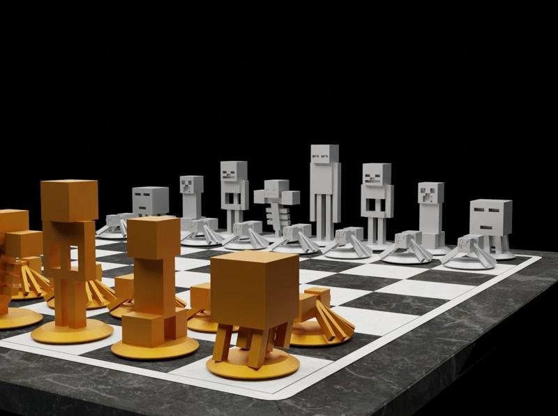 Minecraft Game Characters Chess Set - Different 6 Chess Pieces