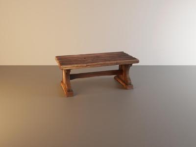 Square wooden tavern table #2 for tabletop games