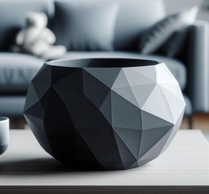 Low Poly Bowl Designer "Cracked Stone"