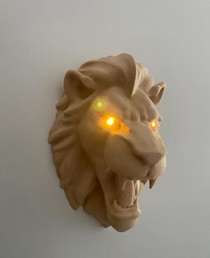 Lion Head Wall mount with LED Eyes