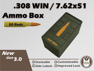 Ammo Storage Box .308 WIN / 7.62x51 NATO 50 Rounds
