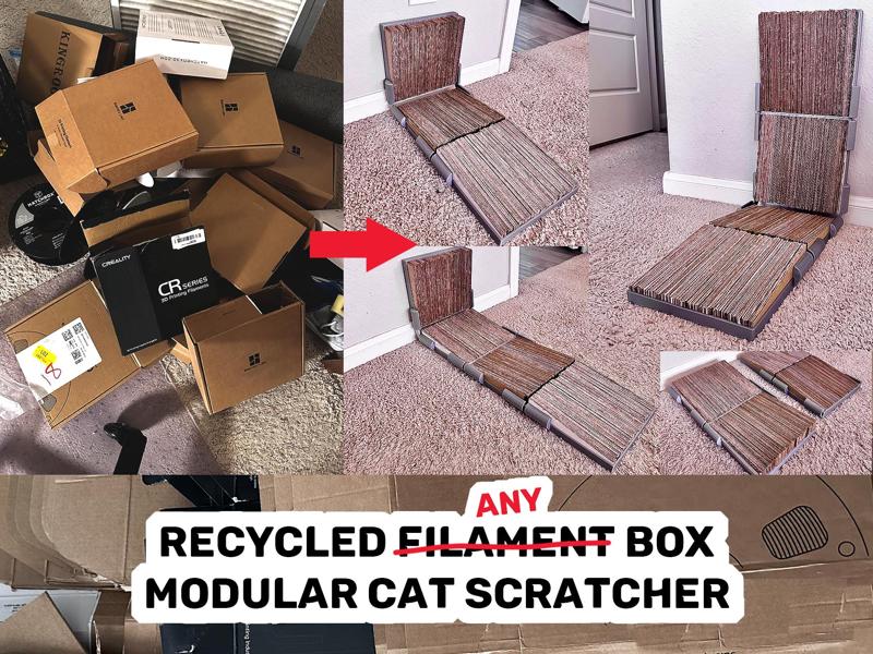 Modular Cat Scratcher - Recycled Filament Boxes