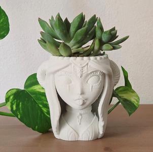 Gothic Girl Vase Pot For Succulents Plants