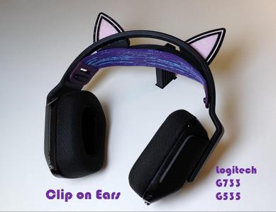 Cat Ears for Logitech G733 and G535 (Clip on)