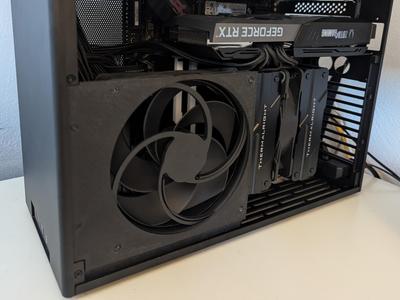 Ncase M2 Fan Mount 140mm 120mm with modular GPU support