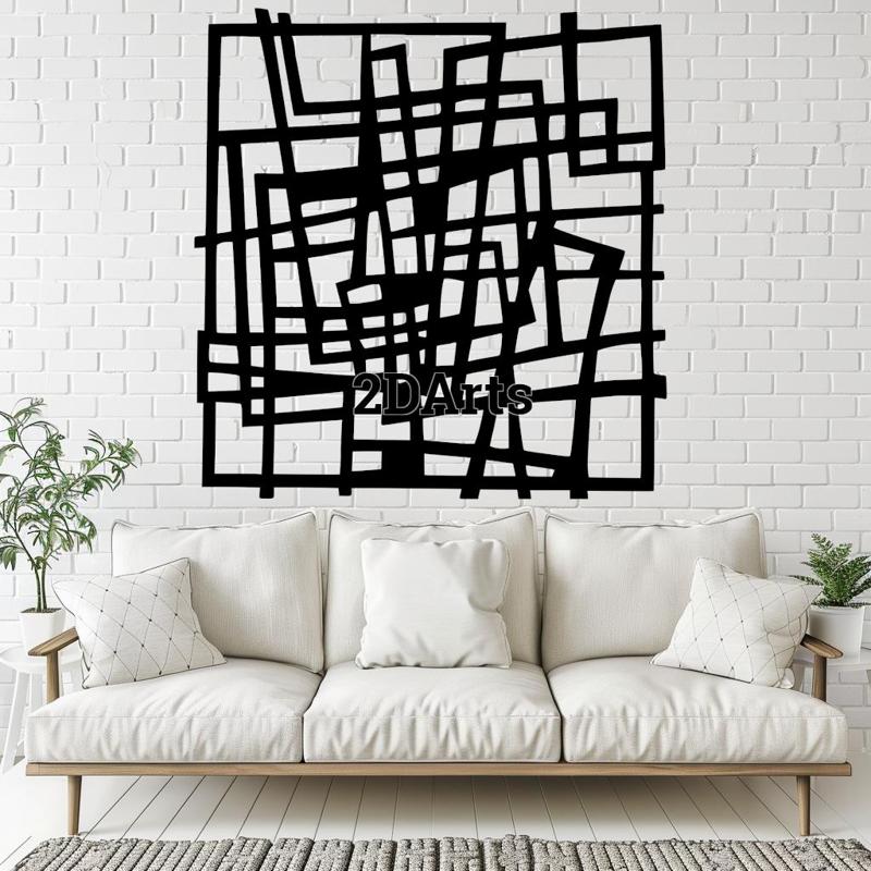 Abstract Wall Art 2D Wall Art/Window Art - Digital STL & SVG File for 3D Printing or Laser Cutting
