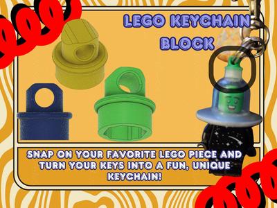 LEGO-Compatible Keychain Adapter Block