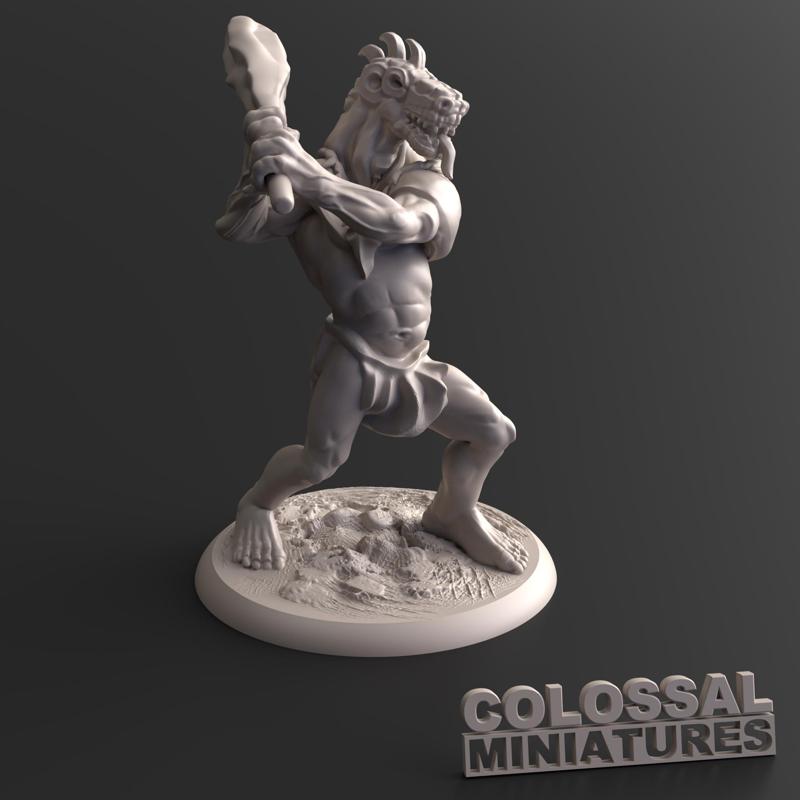 Lizardfolk Male Club Two Handed A