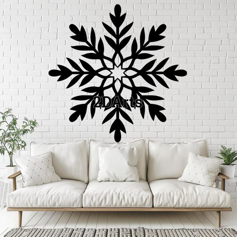 Snowflake 2D Wall Art/Window Art - Digital STL & SVG File for 3D Printing or Laser Cutting