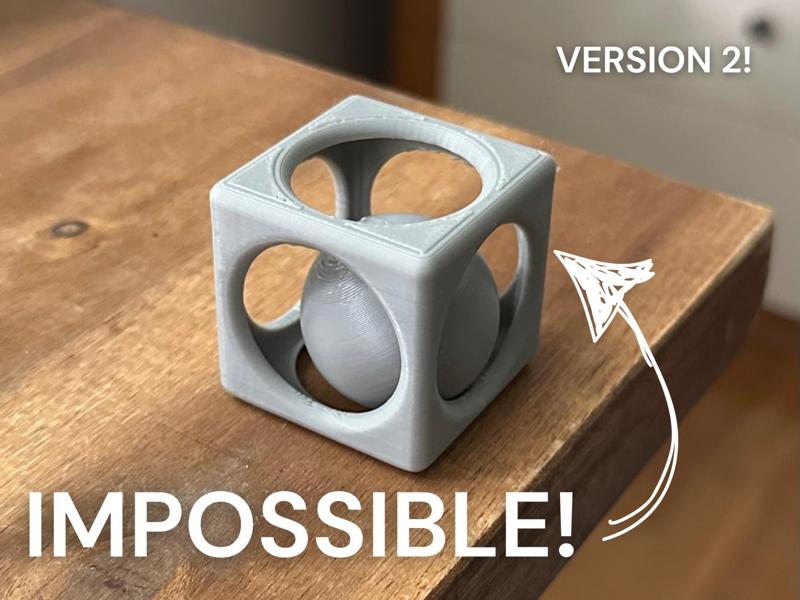 Impossible Ball in Cage - Print in Place (Fidget)