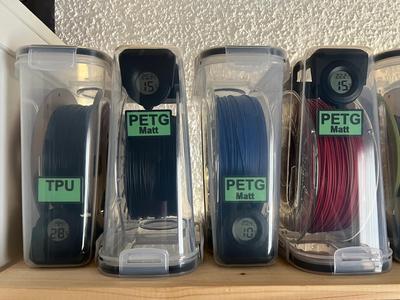 Spool & Dessiccant holder including Filament label