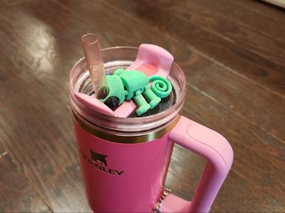 Straw Buddy Topper - Articulated Chameleon