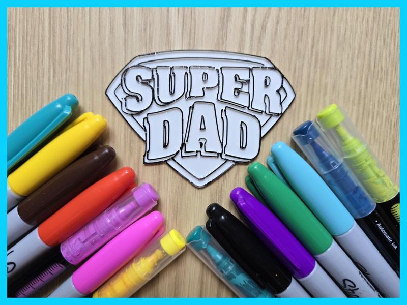 Super Dad Father's Day Gift DIY Coloring Gift