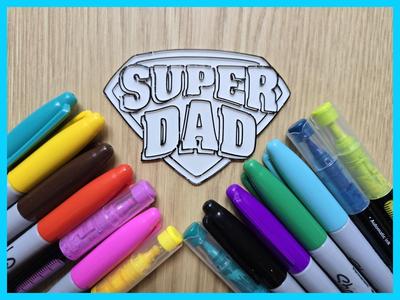 Super Dad Father's Day Gift DIY Coloring Gift