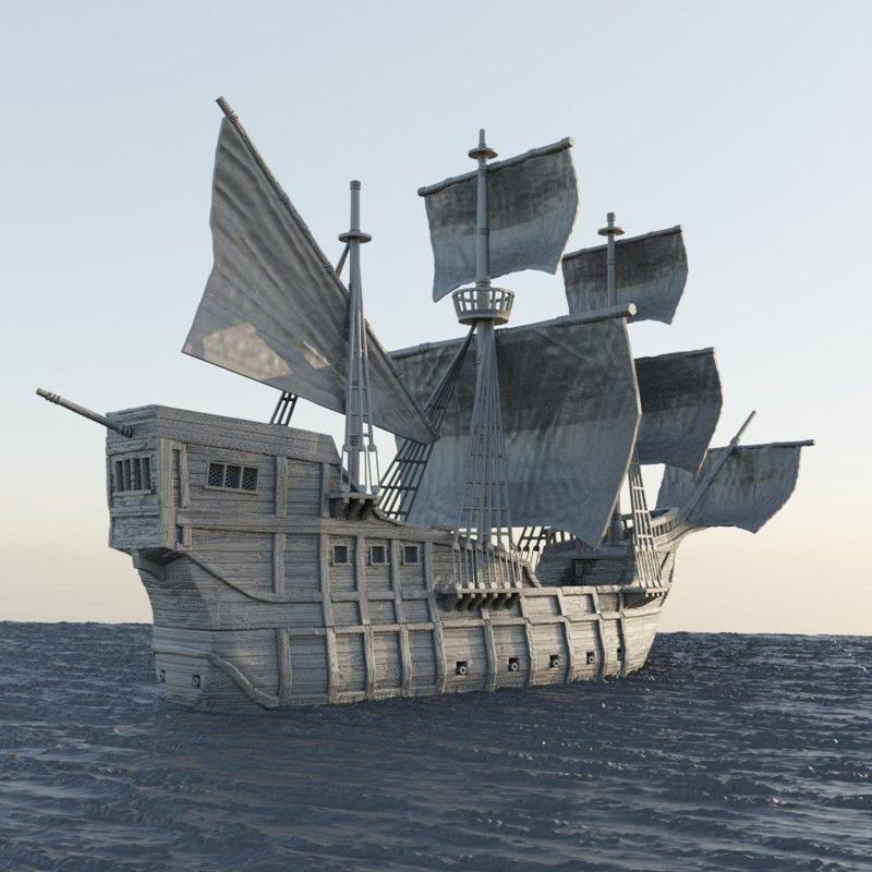Merchant Ship Tabletop Terrain 28 mm