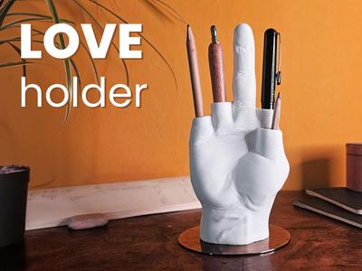 LOVE pen holder