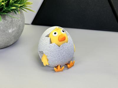 Little Chick Looking Out Of Egg