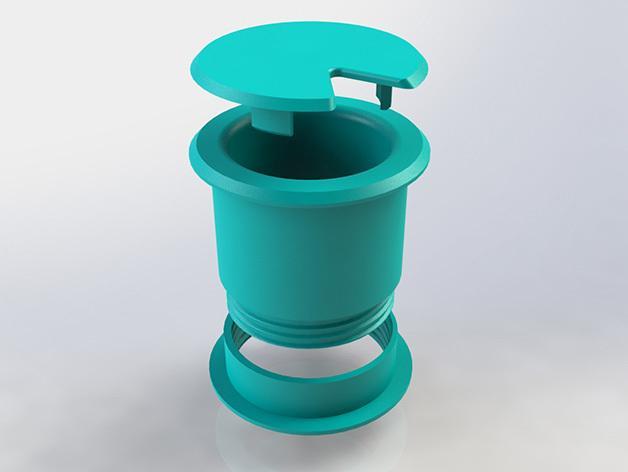 Cable guide/hole for IKEA LACK table (with cap)