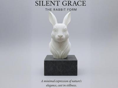 Elegant Rabbit Animal Head Sculpture Figurine