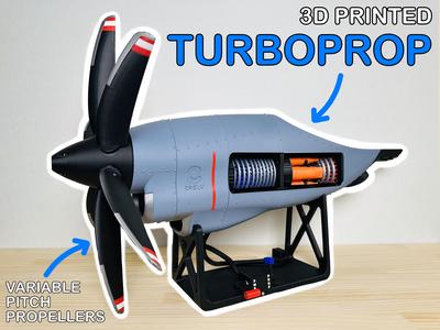 Electric Turbo Prop Model with Variable Pitch Propellers