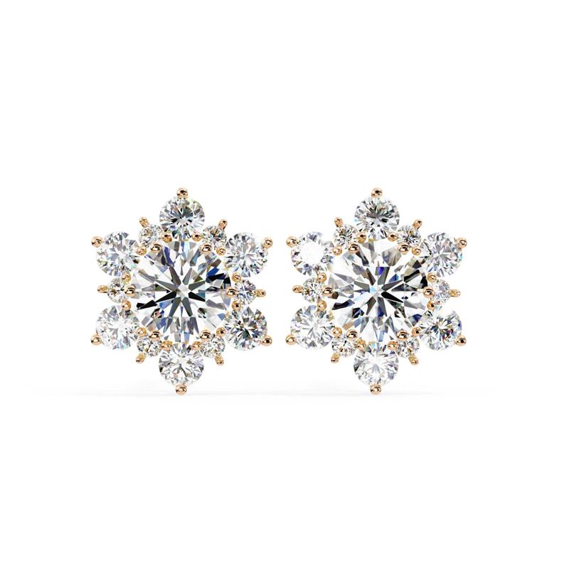 Diamond Studs Earrings 360 animation renders 3dm stl details