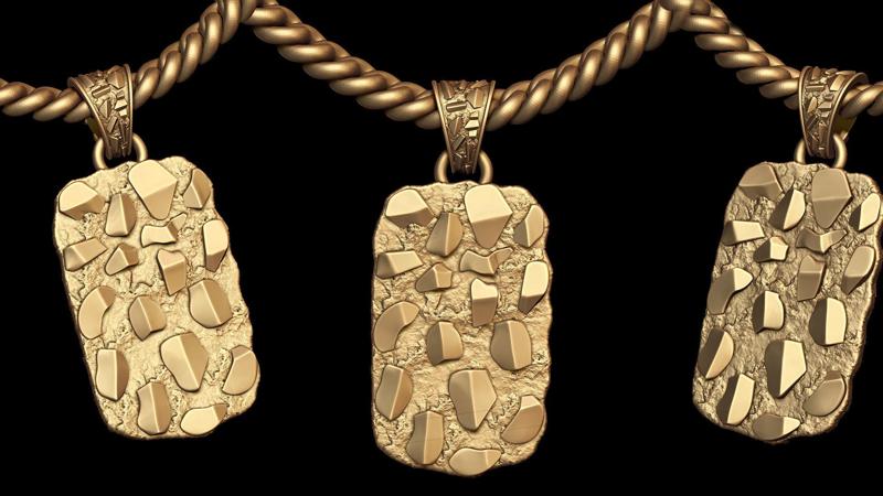 Plain Gold Nugget Pendant 3D print model