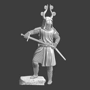 Medieval Danish King Valdemar - sheathing his sword