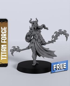 Human Female Warlock Caster - With Free Dragon  - 5e DnD Inspired for RPG and Wargamers