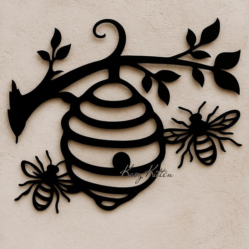 bee hive branch wall art honeybee garden home decor
