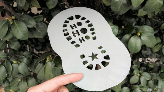 Ho Ho Ho Foot Stencil for Christmas FREE STL