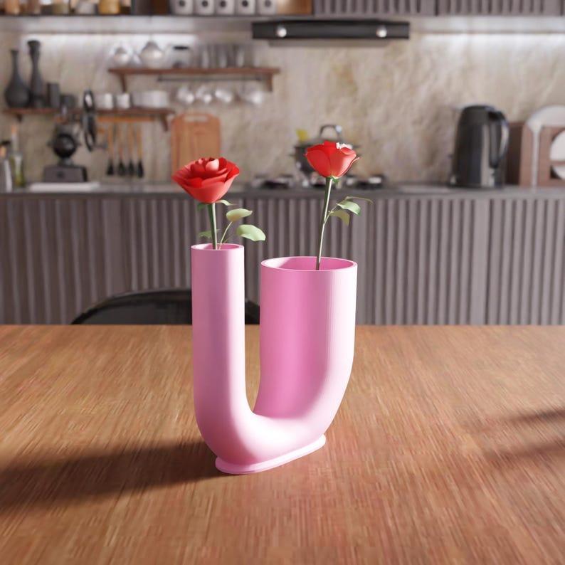 3D Cylinder Multi Vase STL File – Modern Small Planter for Flowers, Home & Desk Decor