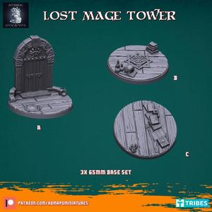Lost Mage Tower Set 3x65mm (Pre-supported)