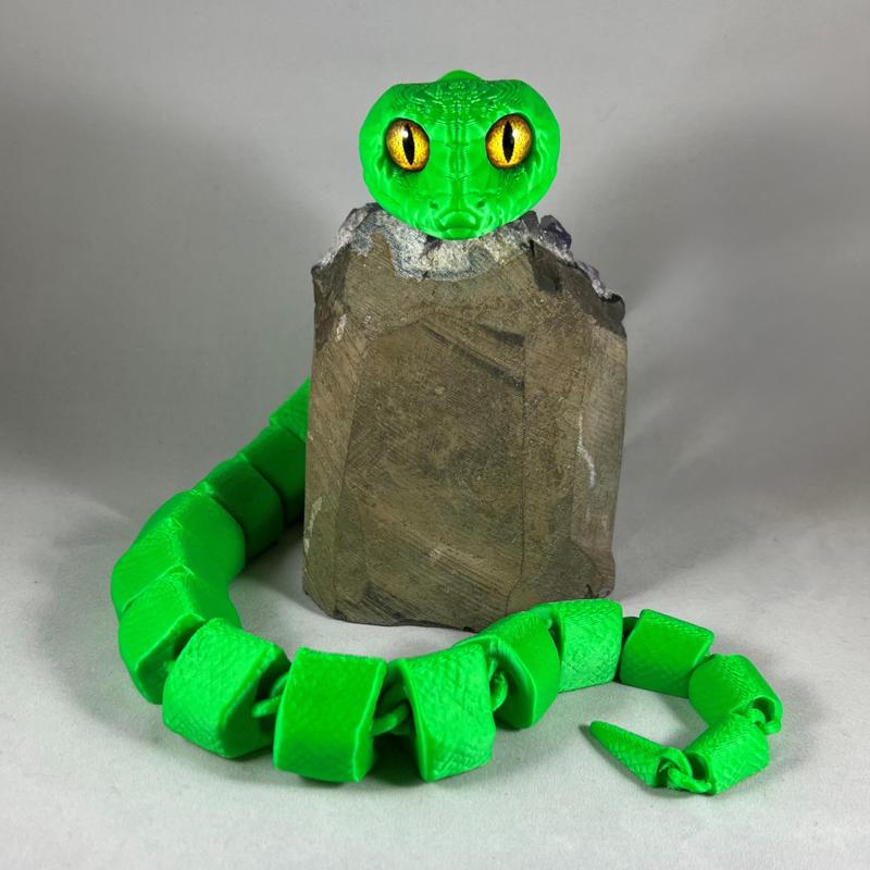 Articulated, Wiggly, Fidget Snake STL File - NO AMS - COMMERCIAL USE