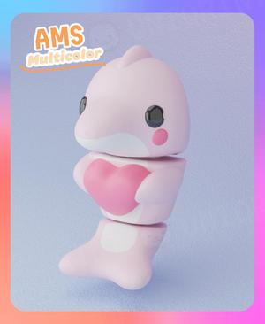 Flexi Amazon River Dolphin and the Valentine’s Heart Keychain (Multicolor)