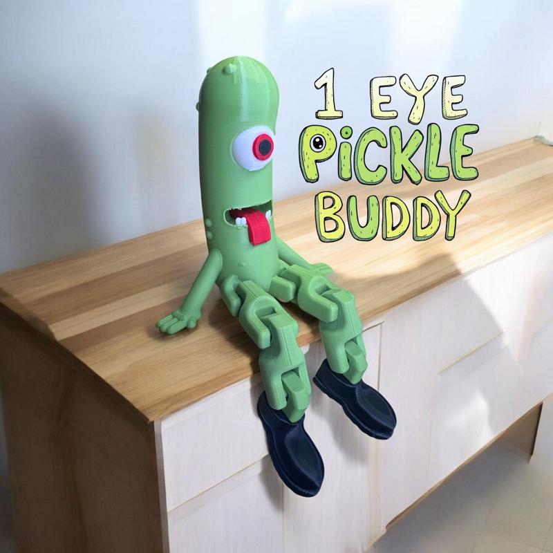 1 eyed pickle monster, articulated, flexible 