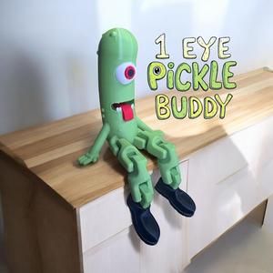 1 eyed pickle monster, articulated, flexible 