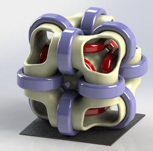Desk Art, Cube with Rings Inside and Out
