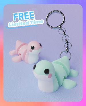 Flexi Plesiosaur Keychain (Single Color)
