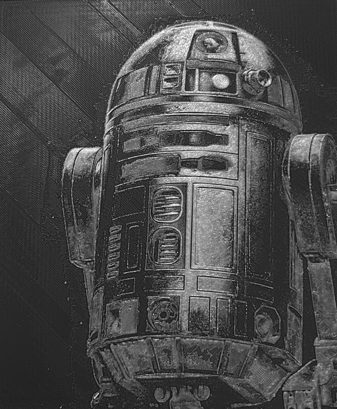 R2-D2 HueForge Black & White