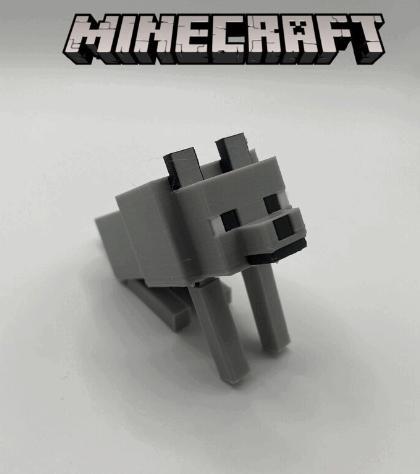Minecraft Articulated Flexi Wolf Dog Print In Place Toy 