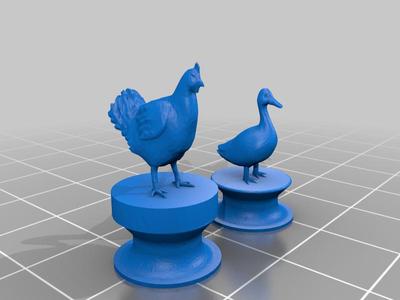 Chicken and Duck Croc Charms