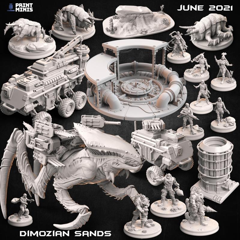 Dimozian Sands Collection - two factions survive the desert using aliens vs tech!