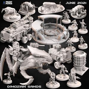 Dimozian Sands Collection - two factions survive the desert using aliens vs tech!