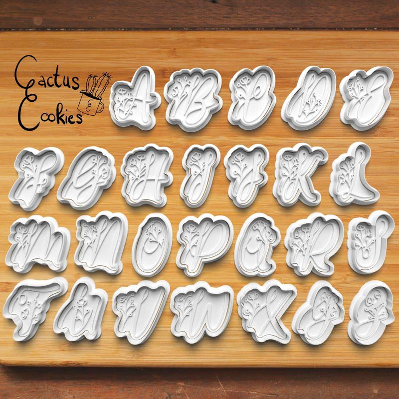 flower alphabet letters Cookie Cutter set 0815