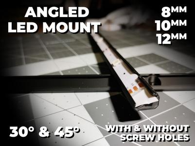 LED Strip Angled Mounts 8 / 10 / 12mm - 30 / 45deg